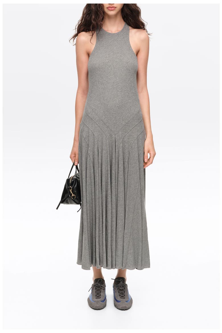 Sleeveless Midi A Line Dress, Alternate, color, MELANGE GREY