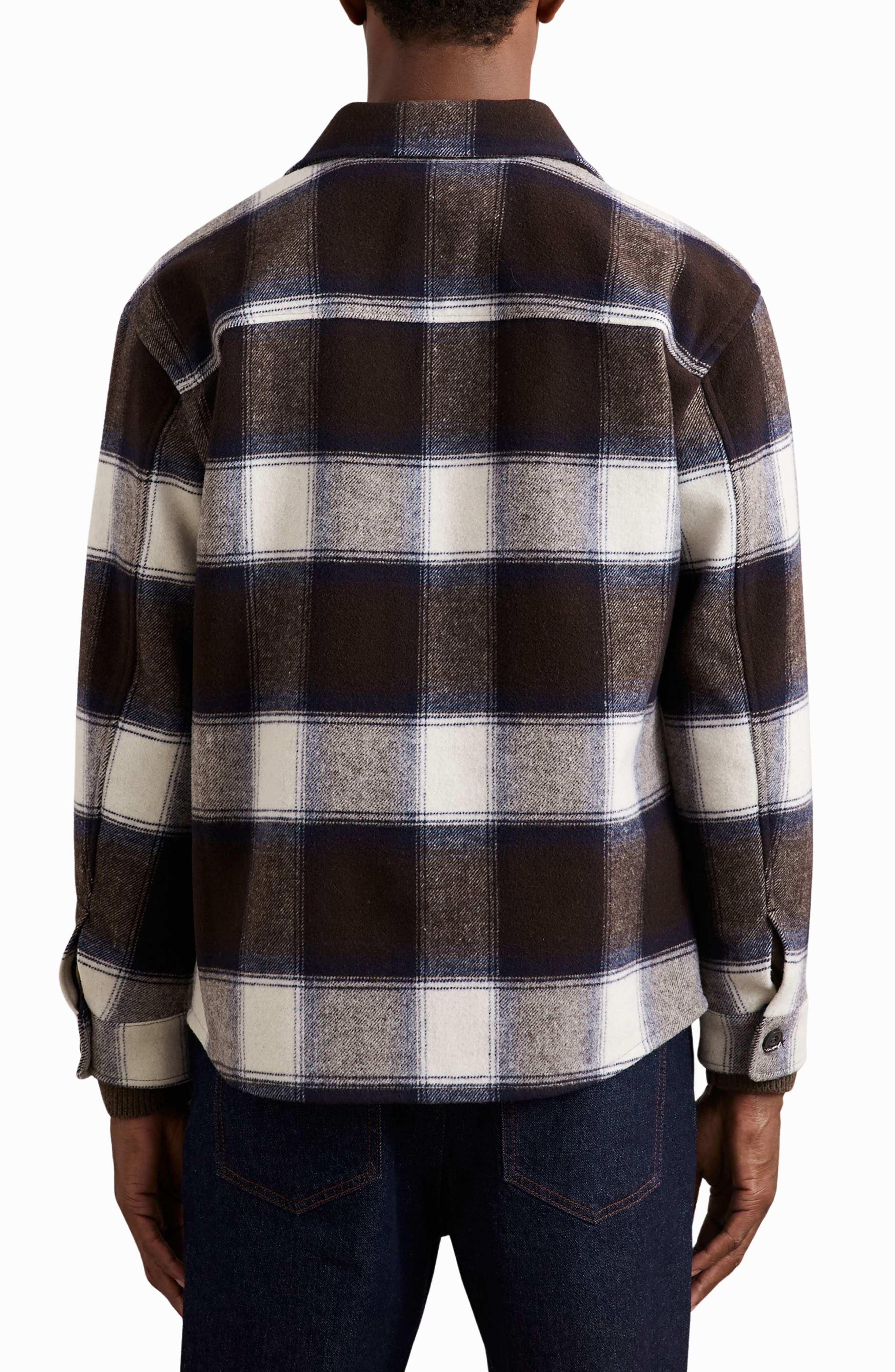 McFadden Check Wool Blend Flannel Overshirt - image 2