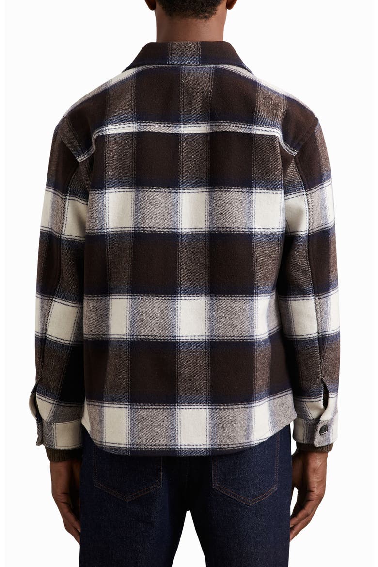 McFadden Check Wool Blend Flannel Overshirt, Alternate, color, MCFADDEN NAVY MULTI