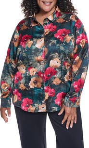 KARL LAGERFELD PARIS Floral Crepe Shirt