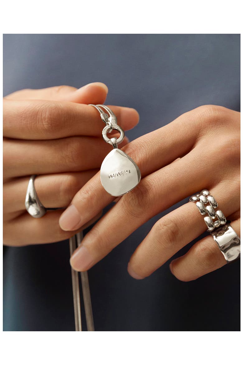 Deia Sterling Silver Pebble Locket, Alternate, color, STERLING SILVER