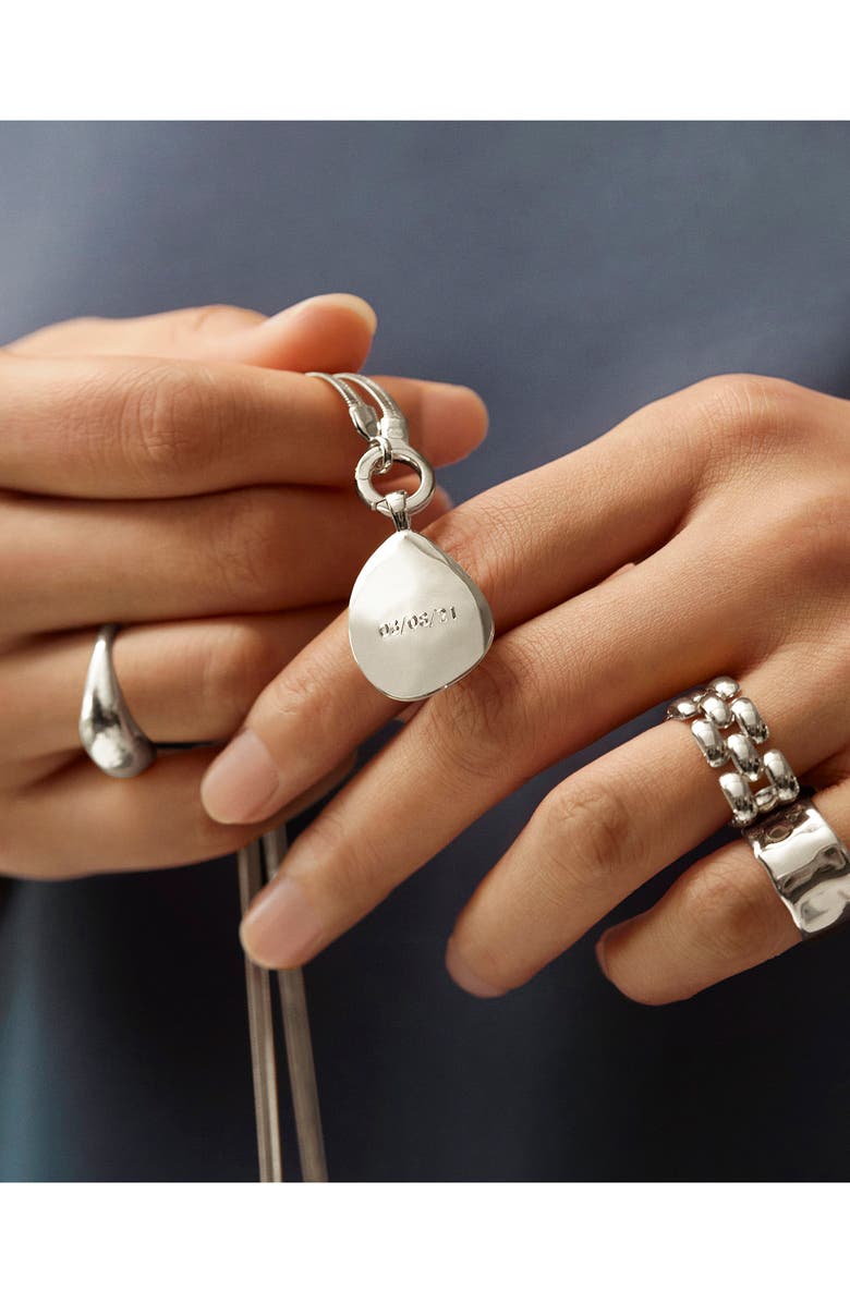 Monica Vinader Deia Sterling Silver Pebble Locket, Alternate, color, Sterling Silver