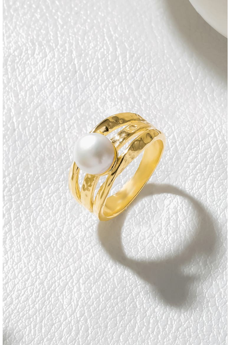 Cultured Pearl Split Band Ring, Alternate, color, WHITE