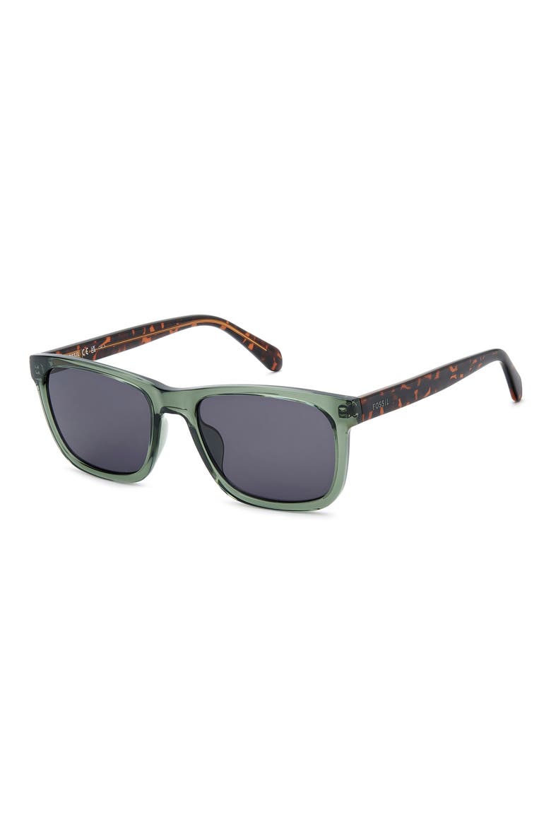 56mm Rectangular Sunglasses, Alternate, color, CRYSTAL GREEN/ GREY