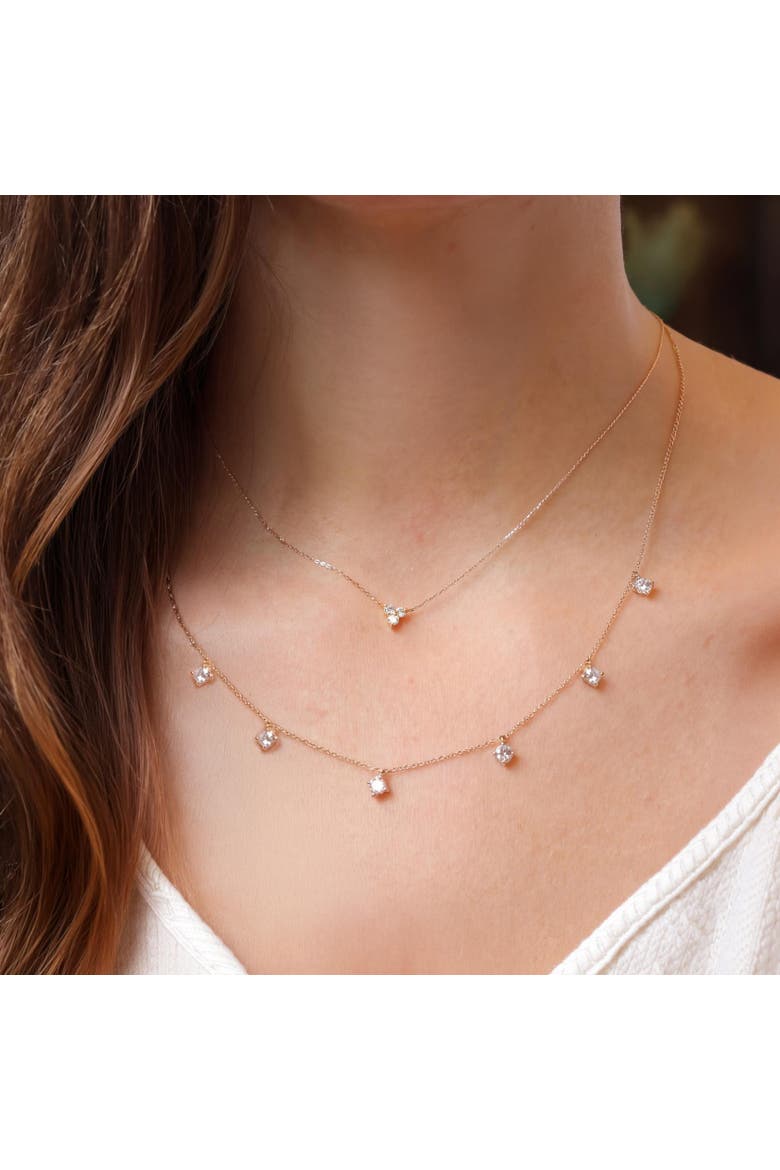 Lab Grown Diamond Dangle Necklace, Alternate, color, 14K Yellow Gold