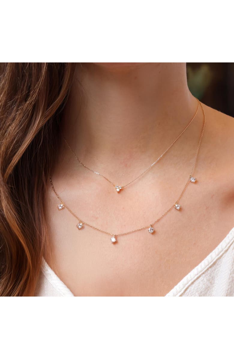 The Lovery Fine Jewelry Lab Grown Diamond Dangle Necklace, Alternate, color, 14K Yellow Gold