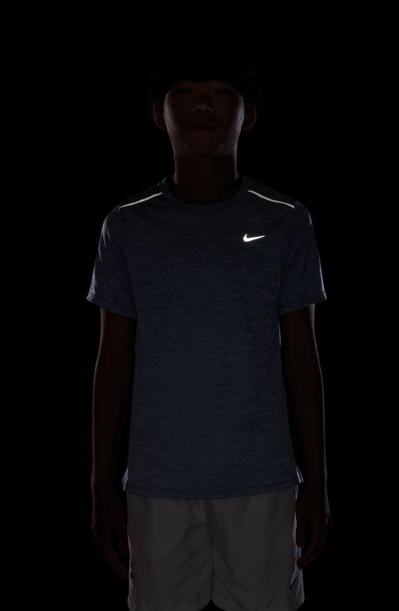 Nike Kids' Miler Dri-FIT Running T-Shirt, Alternate, color, Lapis/ Reflective Silver