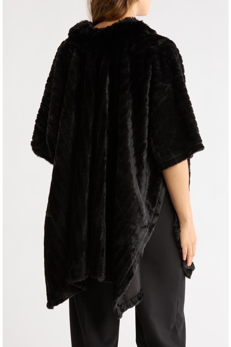 Faux Fur Tunic Poncho, Main, color, BLACK