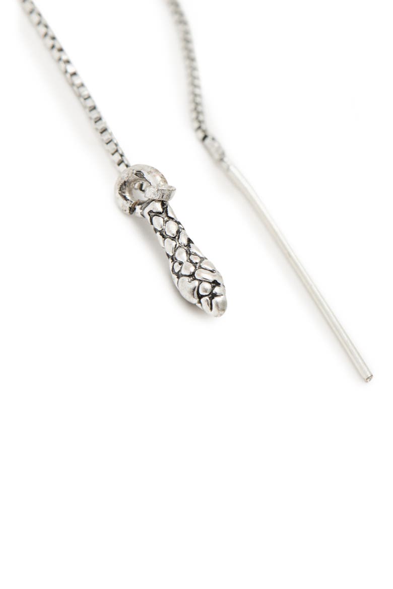 Serpent Threader Chain Drop Earrings, Alternate, color, WARM SILVER