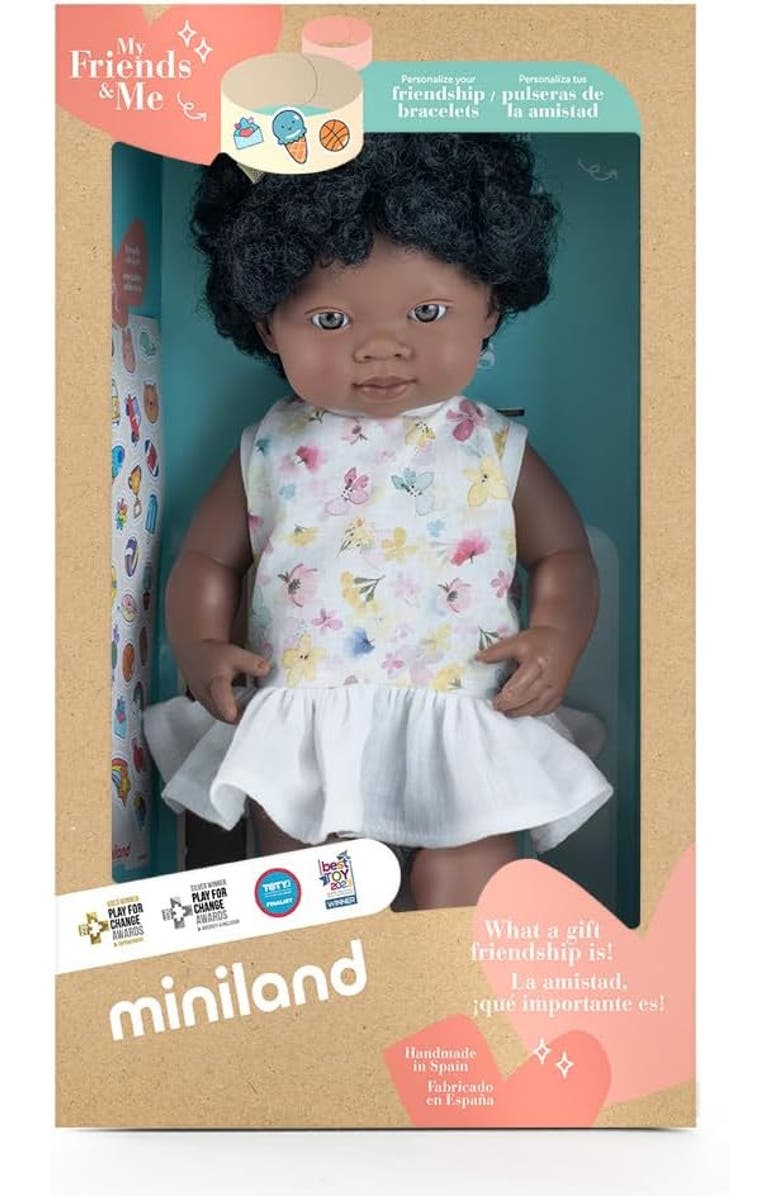Miniland Baby Doll African Girl 15'' (Box) - My Friends & Me, Alternate, color, Dark Skin