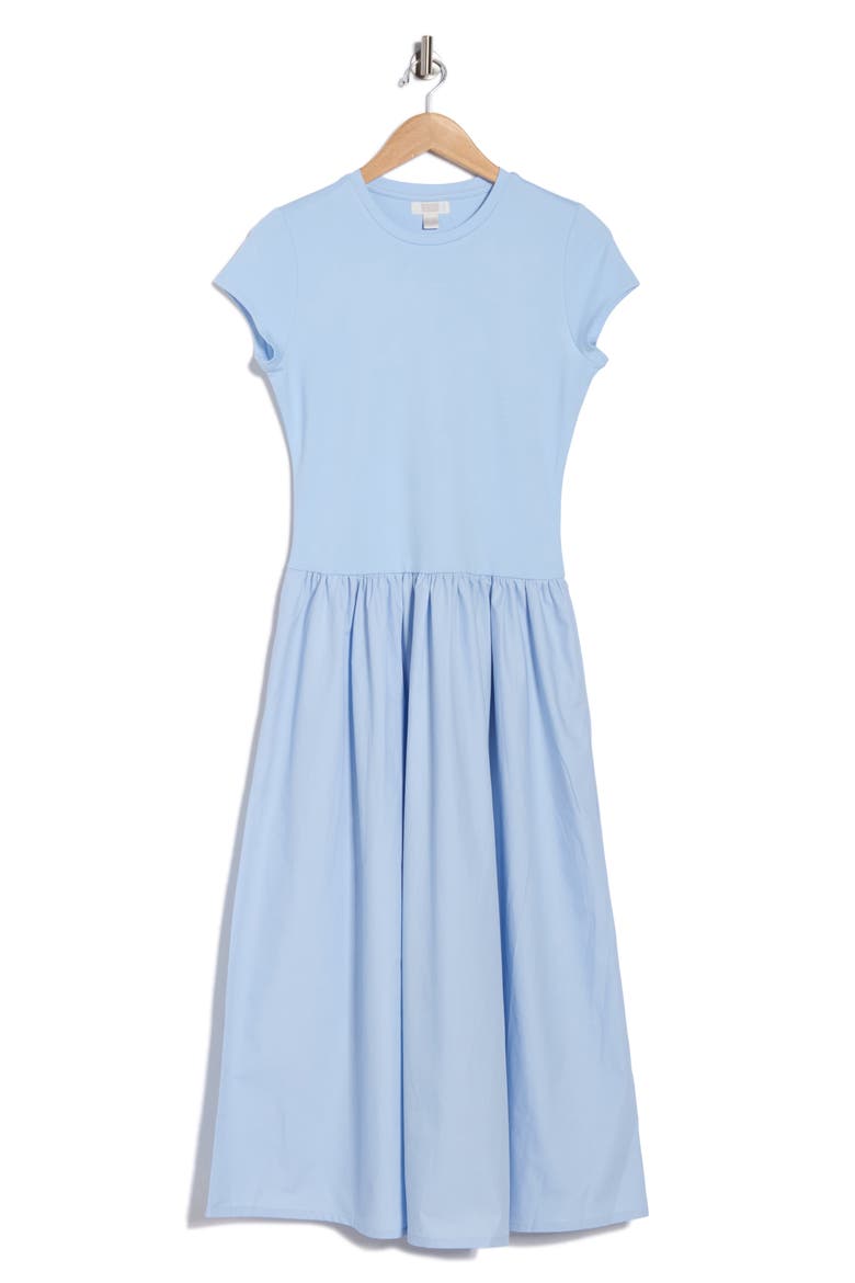 Mixed Media Dress, Alternate, color, BLUE FLOATY