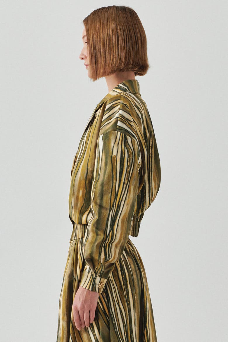 Melina Striped Jacket, Alternate, color, Green