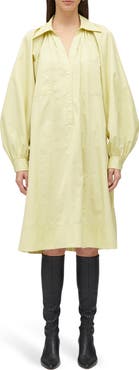 3.1 Phillip Lim Shirred Puff Sleeve Poplin Shirtdress