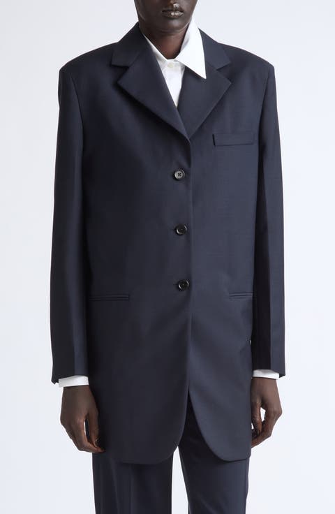Single Breasted Tailored Virgin Wool & Mohair Jacket