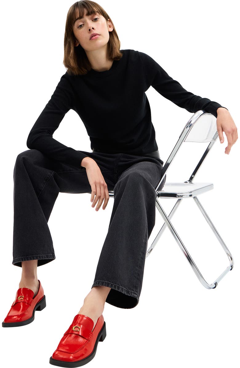 COACH Glazed Loafer, Alternate, color, Bright Red