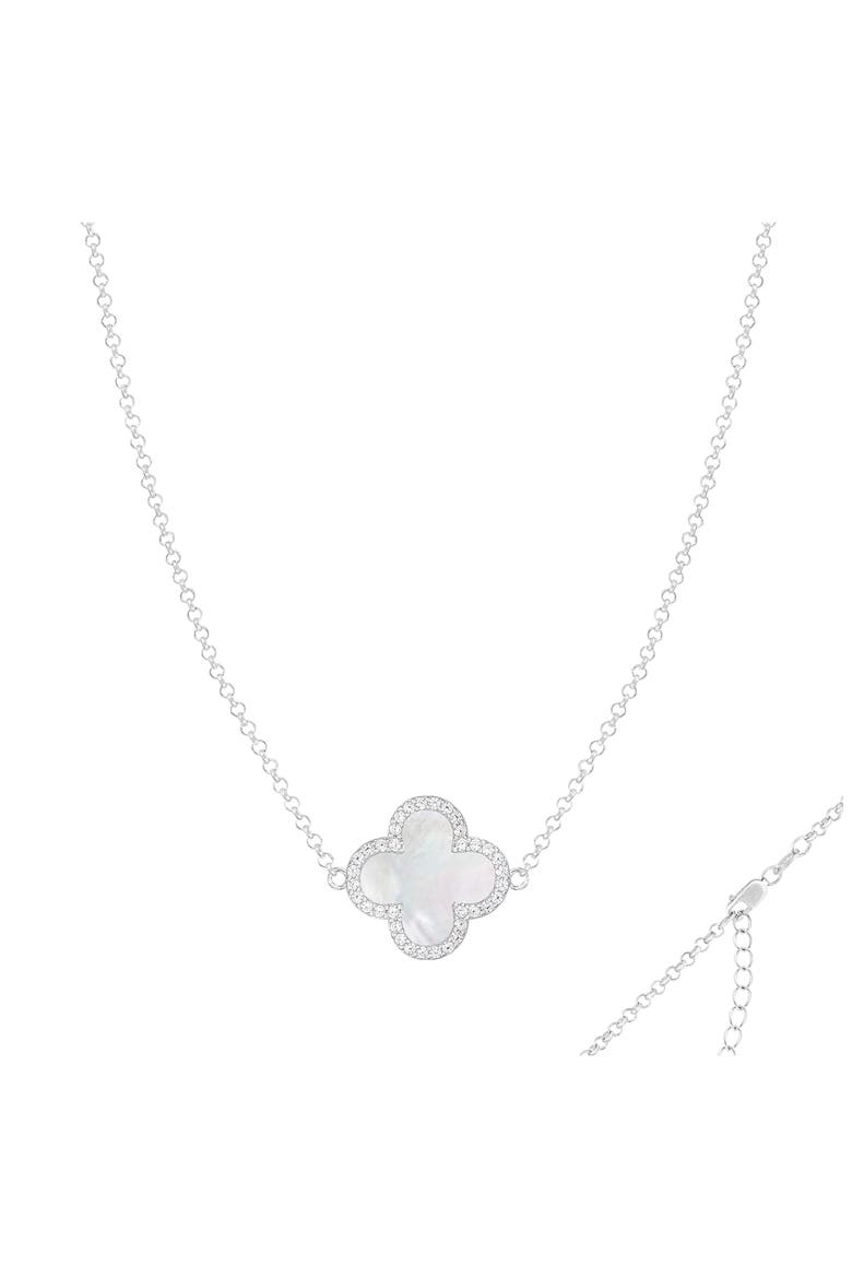 Clover Pendant Necklace, Alternate, color, WHITE