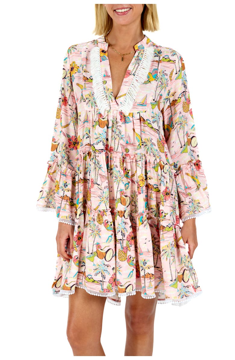 Kenny Flowers The Margaritaville Wastin' Away Again Tunic Dress, Alternate, color, Pink