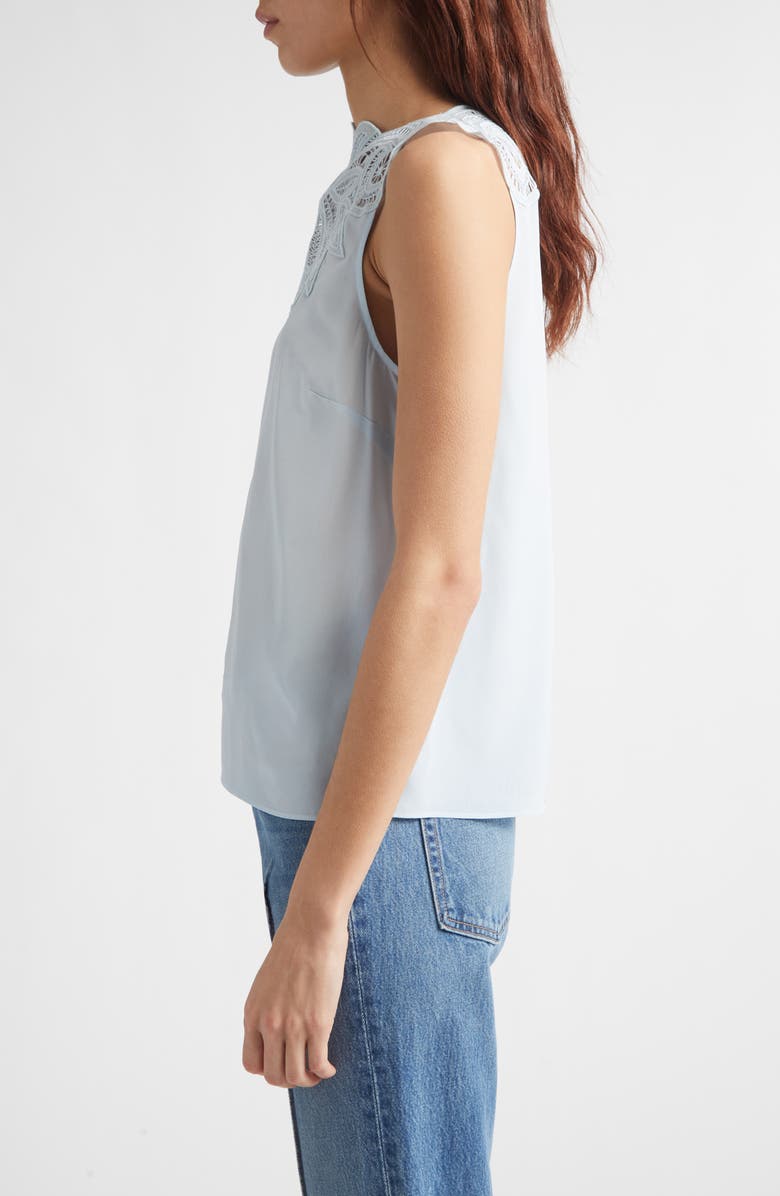Ulla Johnson Rea Silk Embroidered Top, Alternate, color, Adriatic