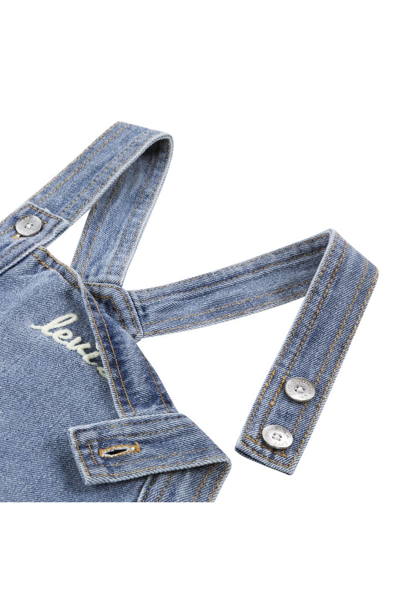 Levi's Kids' Pinafore Denim Overall Dress & T-Shirt Set, Alternate, color, Anise Flower