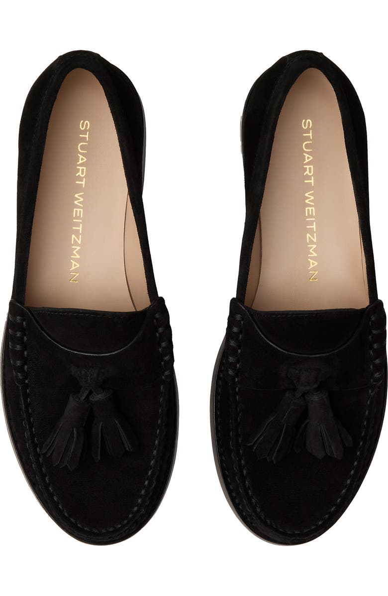 Stuart Weitzman Lottie Tassel Loafer, Alternate, color, Black