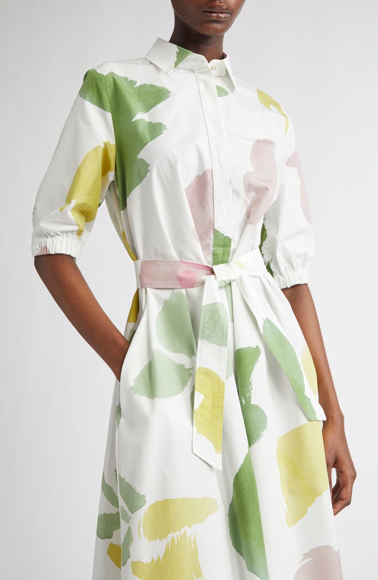 Max Mara Canter Botanical Print Cotton Shirtdress, Alternate, color, 