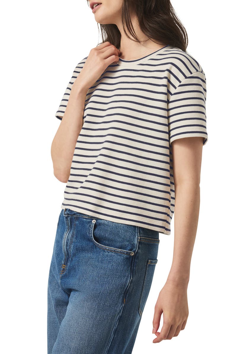 Splendid Whit Stripe Boxy Crop Tee, Alternate, color,