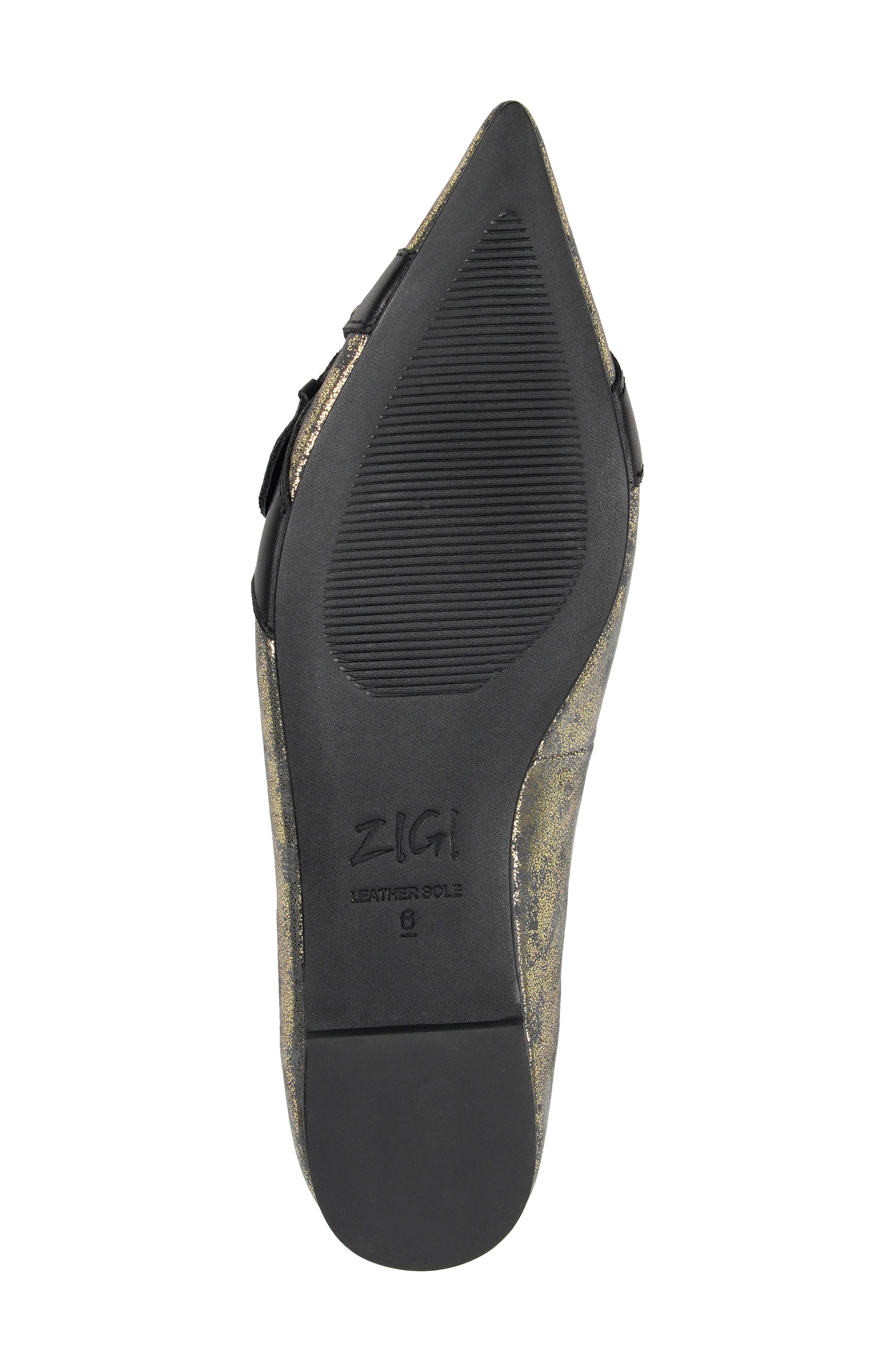 ZIGI Hilo Pointed Toe Flat, Alternate, color, Gold Leather
