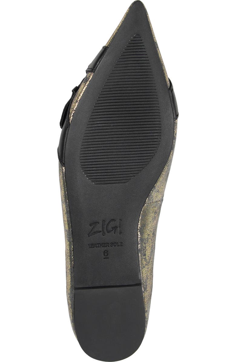 ZIGI Hilo Pointed Toe Flat, Alternate, color, Gold Leather