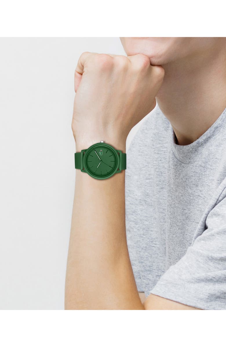 Lacoste 12.12 Silicone Strap Watch, 42mm, Alternate, color, 