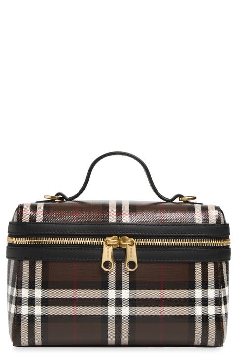 Check Coated Canvas Vanity Case