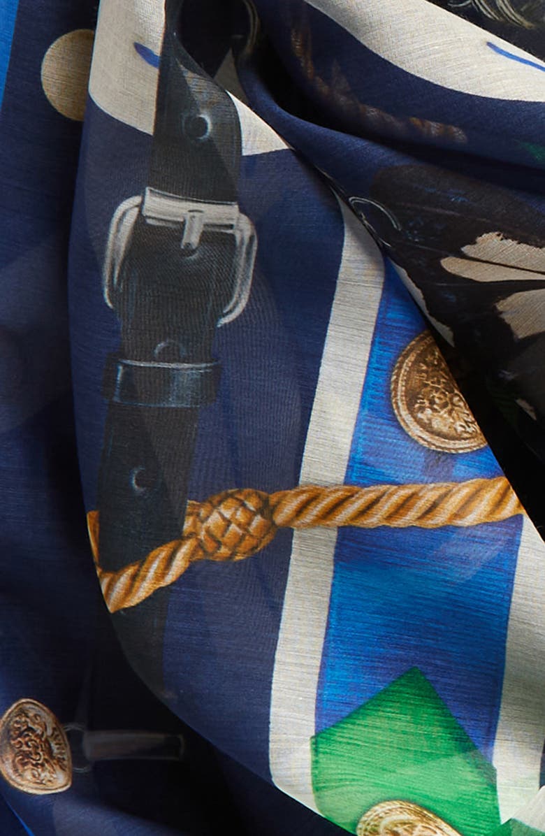 McQueen Square Habutai Weave Cotton & Silk Scarf, Alternate, color,