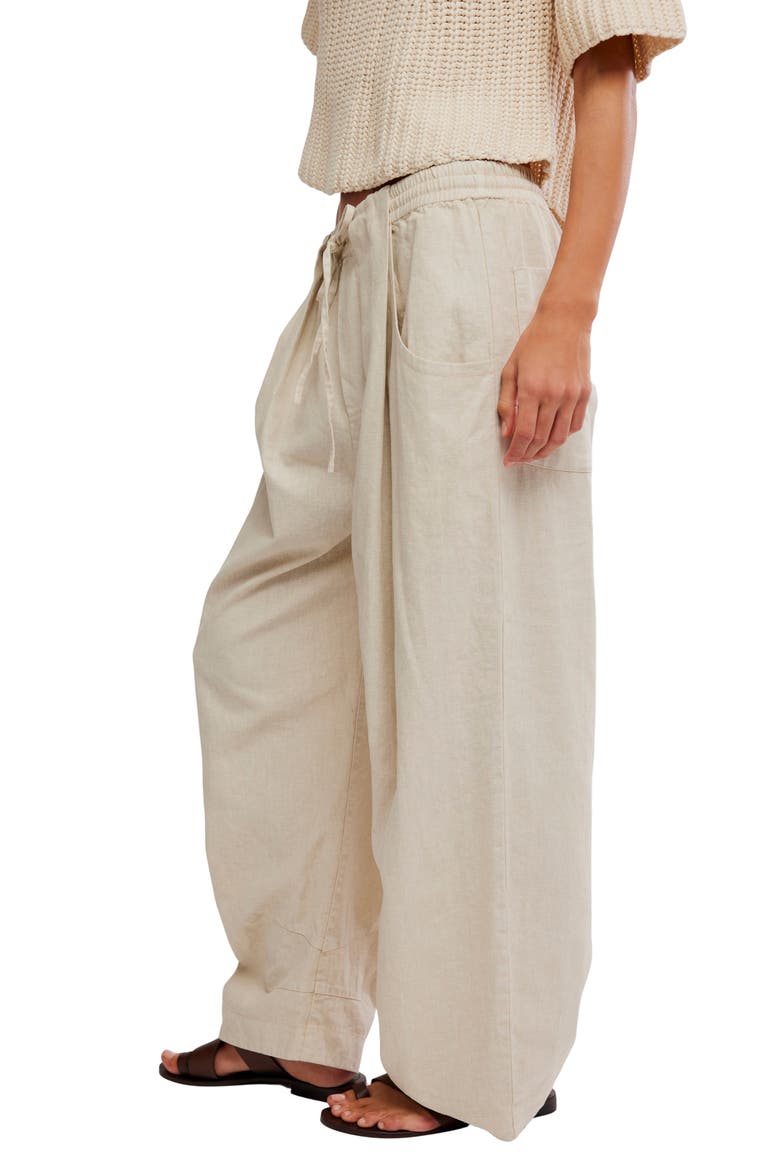 Chambers Drawstring Linen & Cotton Pants, Alternate, color, SUMMER SAND