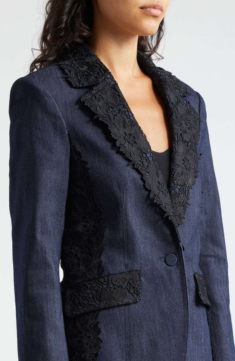 Cinq à Sept Laney Denim & Lace Blazer, Alternate, color, 