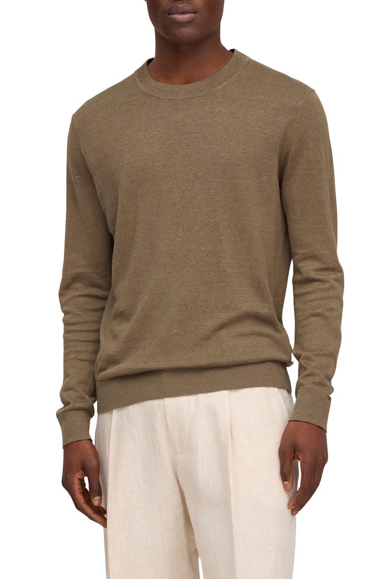 Ted Linen Crewneck Sweater, Main, color, CAPERS