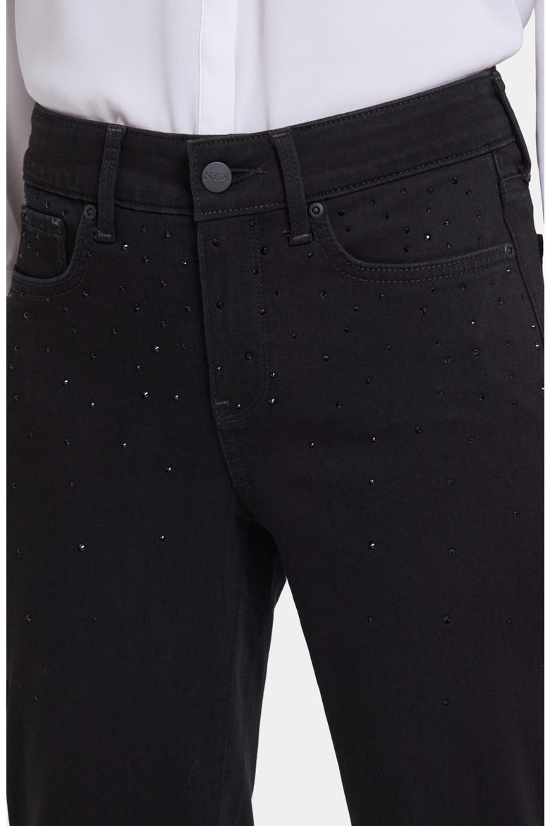 Marilyn Embellished Straight Leg Jeans, Alternate, color, BLACK RINSE