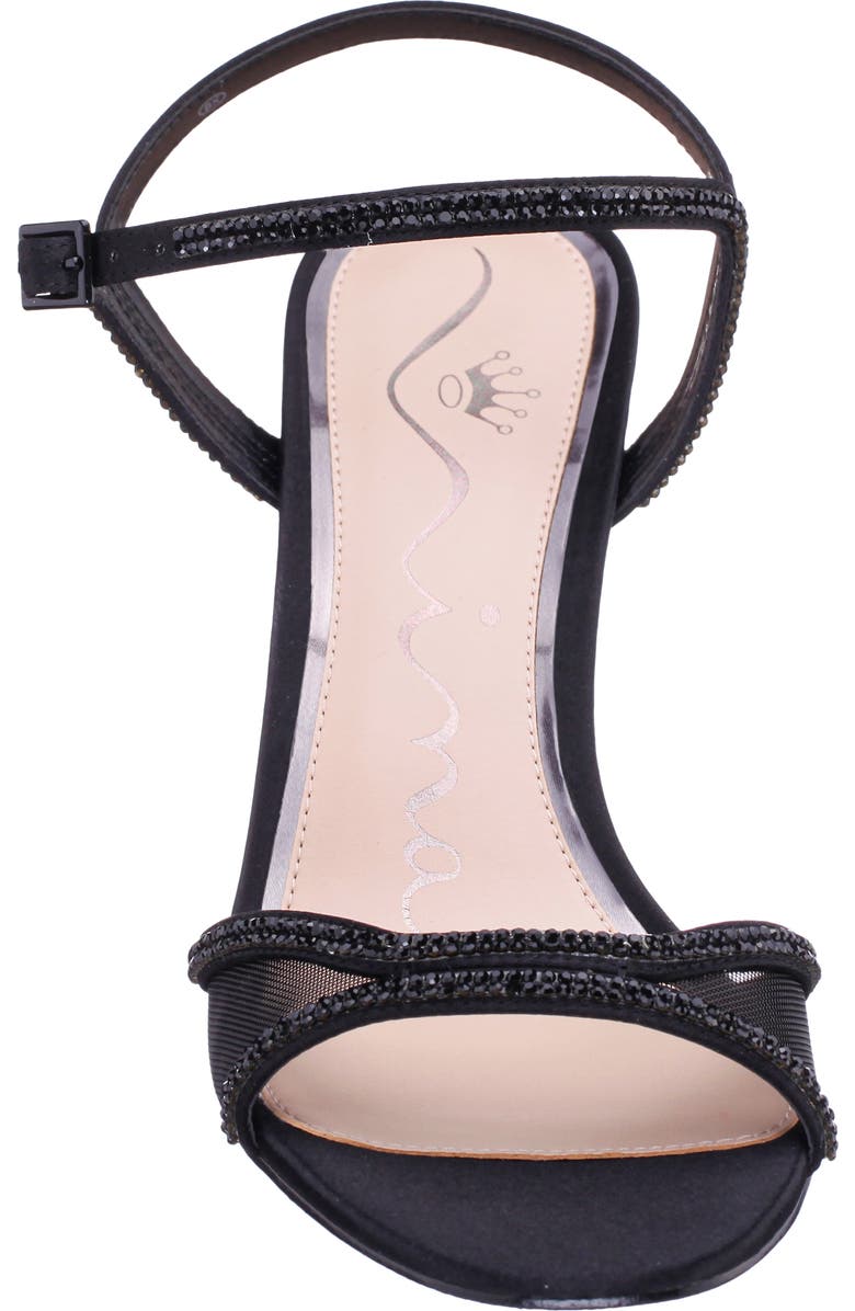 Nina Adela Ankle Strap Sandal, Alternate, color, Black