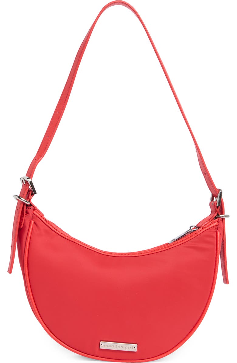 Madden Girl Crescent Shoulder Bag, Alternate, color, Cherry