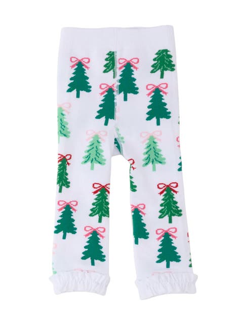 Holiday Patterned Footless Ruffle Tights