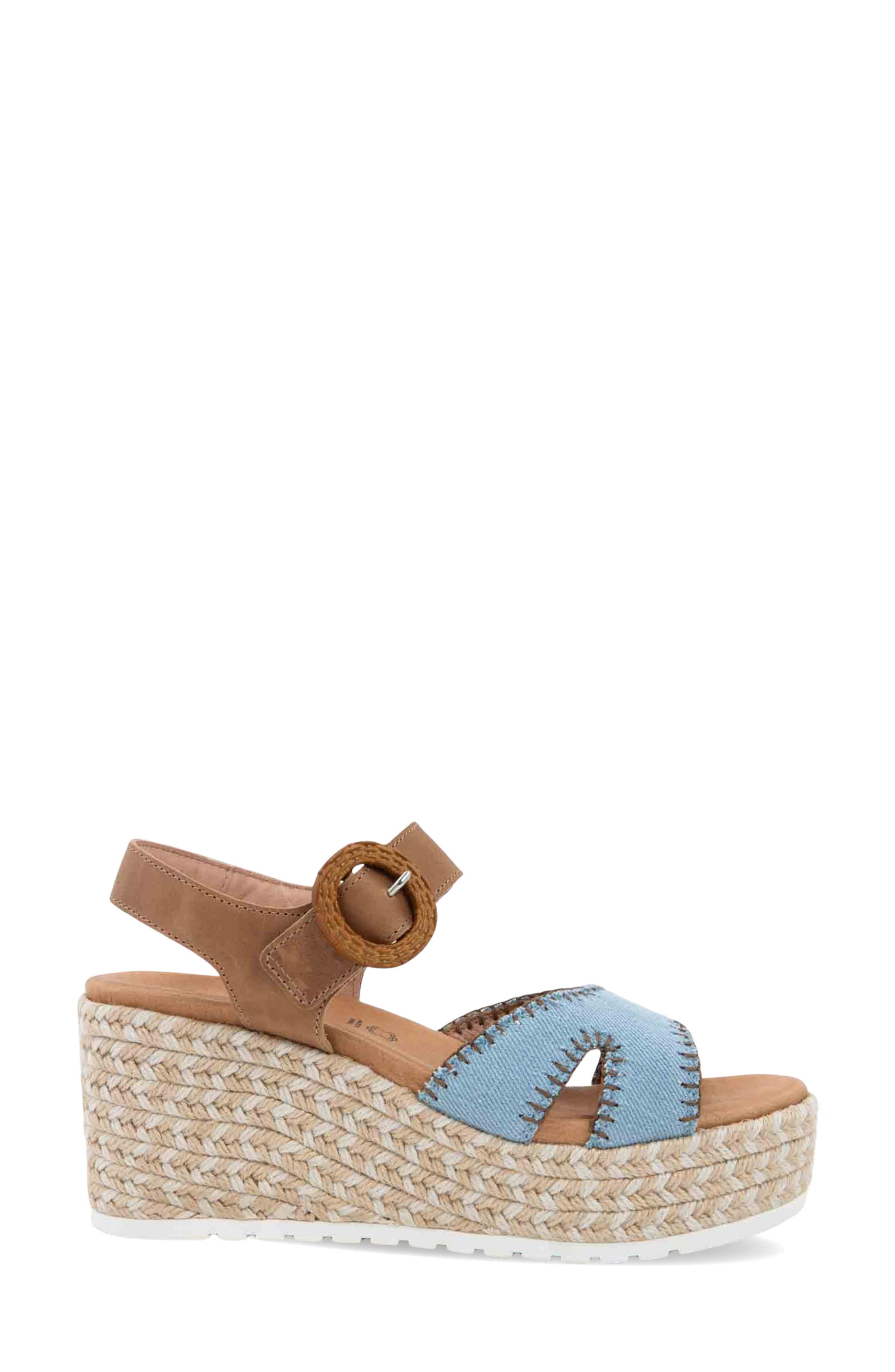 Naot Majorca Platform Sandal, Alternate, color, Latte Brown/ Denim