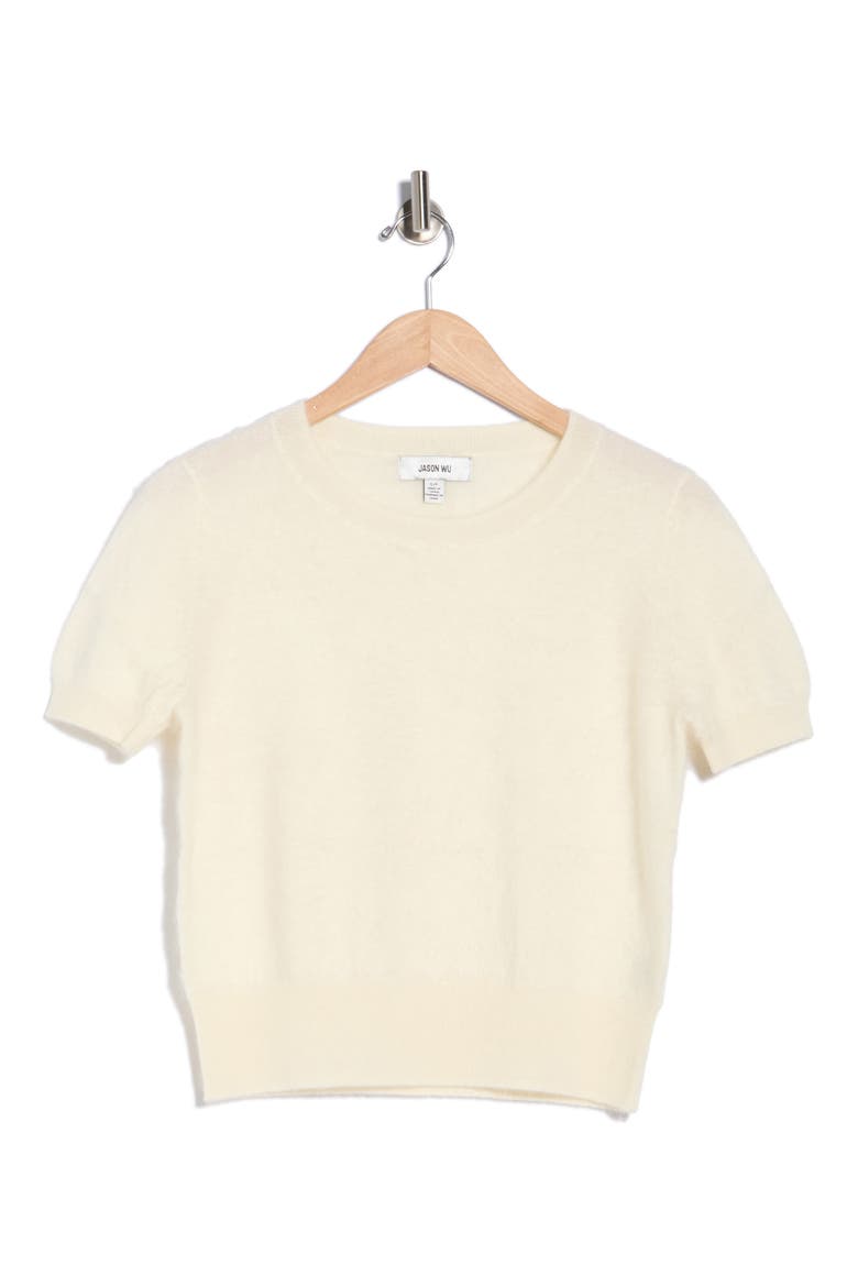 Brushed Cashmere Crewneck Sweater, Main, color, WHITE CLOUD