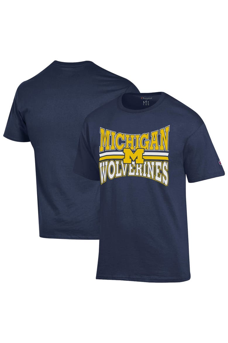 Men's Champion  Navy Michigan Wolverines Team Zoom T-Shirt, Main, color, Navy