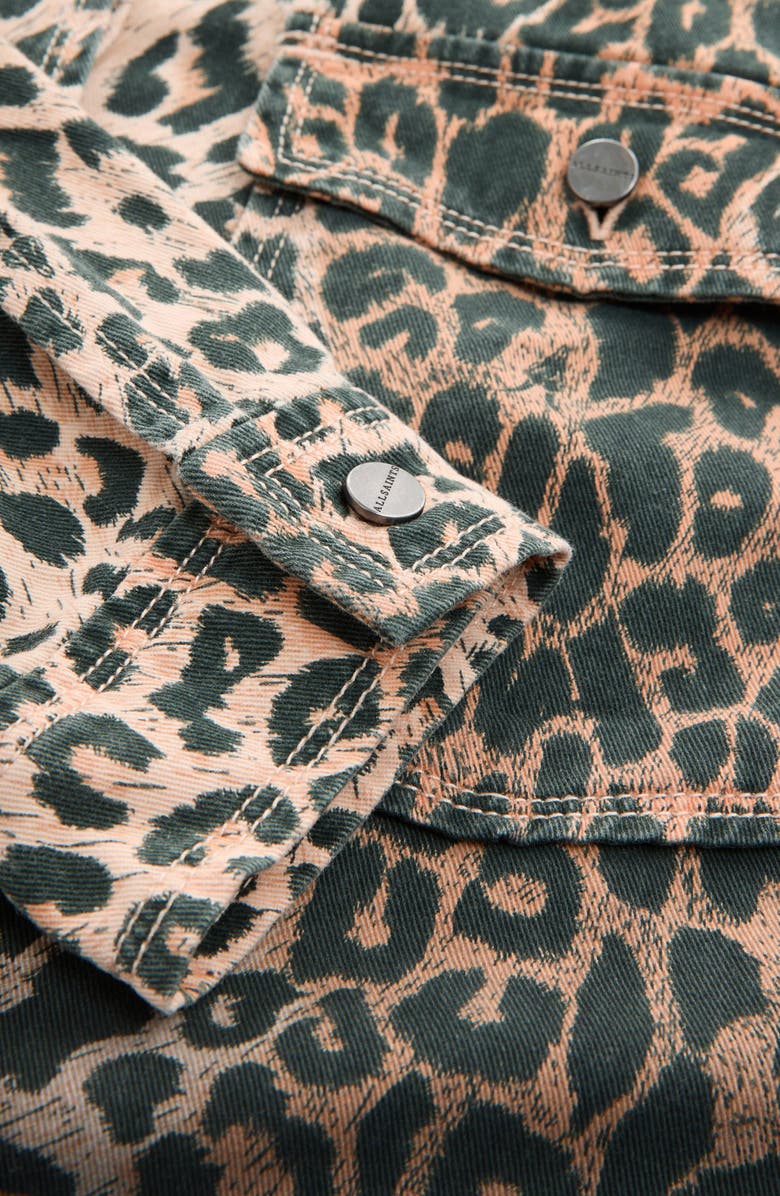 smALLSAINTS by ALLSAINTS Kids' Leopard Ombré Oversize Denim Shacket, Alternate, color, Brown