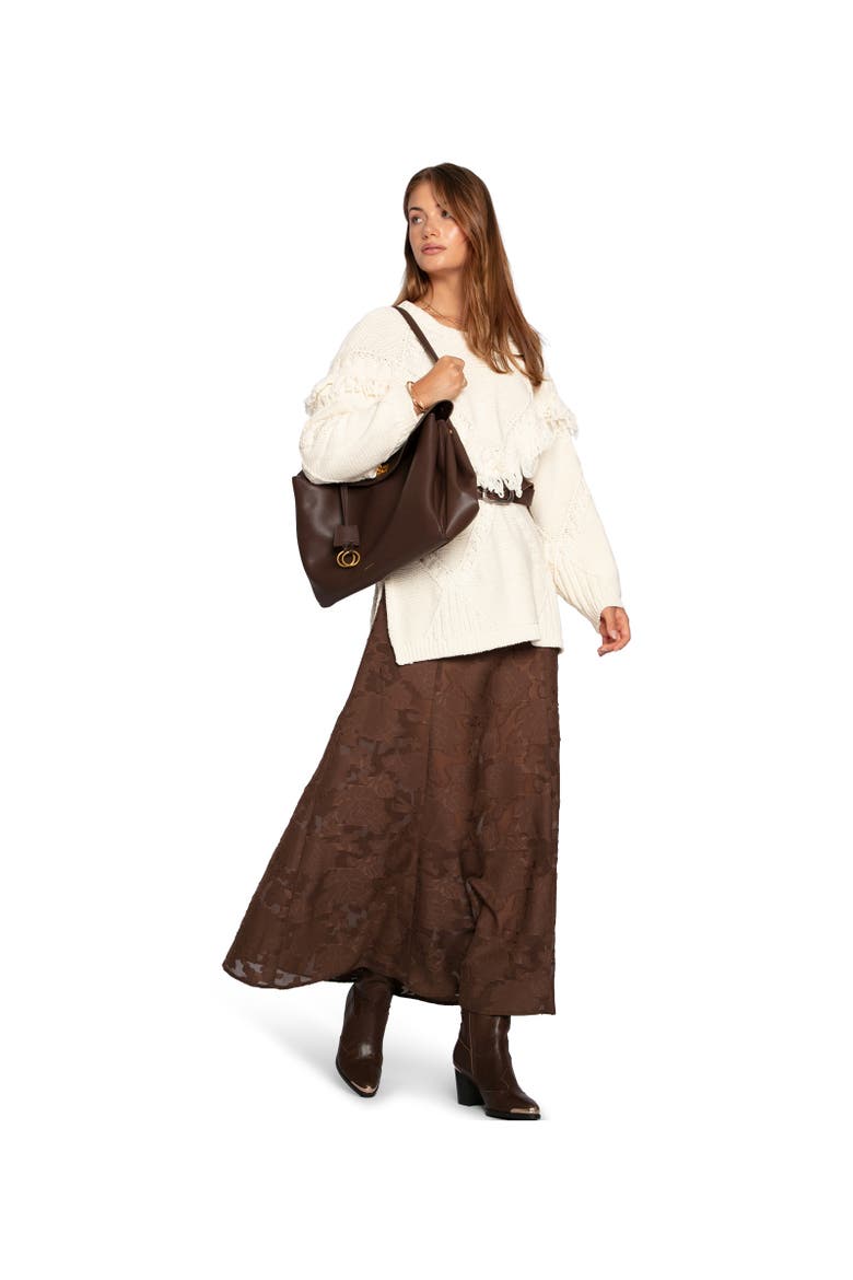 Play It Cool Coupe Maxi Skirt, Alternate, color, Dark Brown