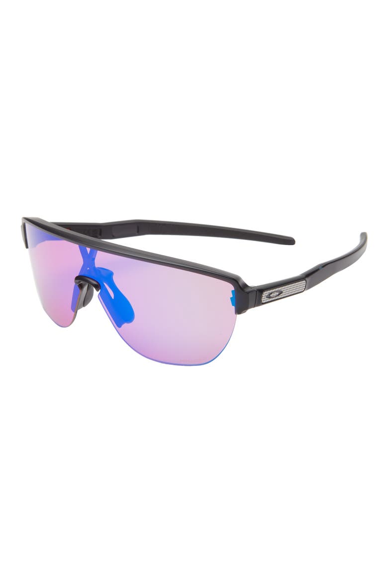 Corridor 42mm Semirimless Prizm™ Shield Sunglasses, Alternate, color, SHINY BLACK
