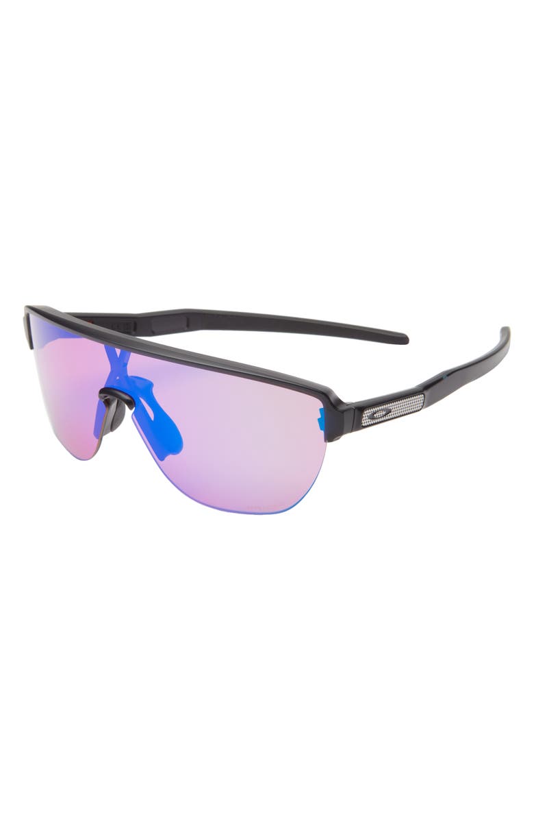 Oakley Corridor 42mm Semirimless Prizm<sup>™</sup> Shield Sunglasses, Alternate, color, Shiny Black