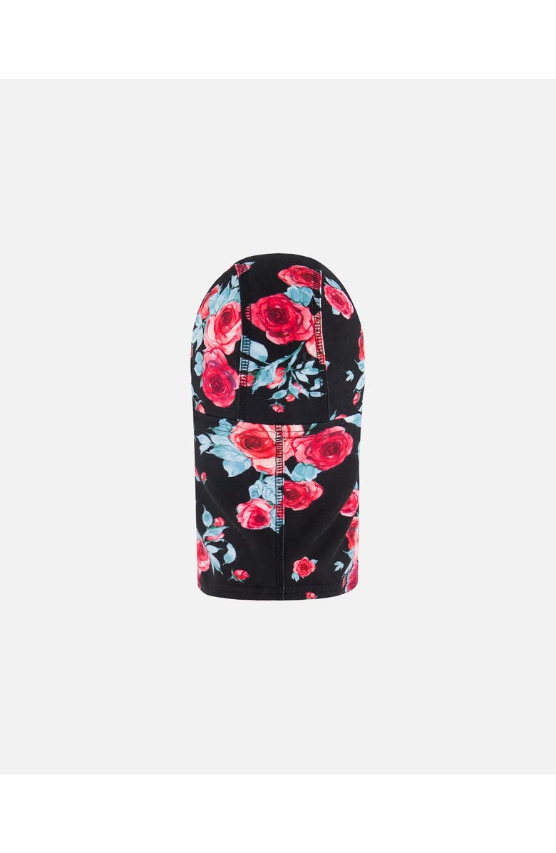 Deux par Deux Girl's Jersey Balaclava Black Printed Roses, Alternate, color,