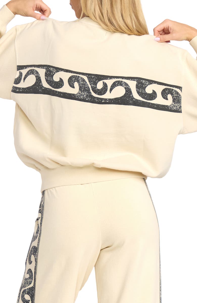 Billabong Sun Wave Livin' Kendal Graphic Sweatshirt, Alternate, color, White Cap