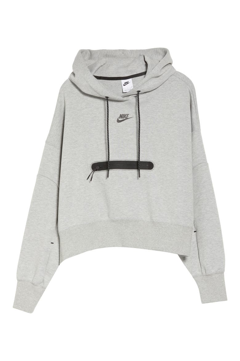 Sportwear Tech Fleece Essential Pullover Hoodie, Alternate, color, DK GREY HEATHER/ BLACK