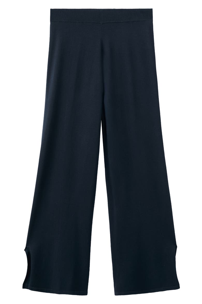 Split Hem Pull-On Straight Leg Knit Pants, Alternate, color, DARK NAVY