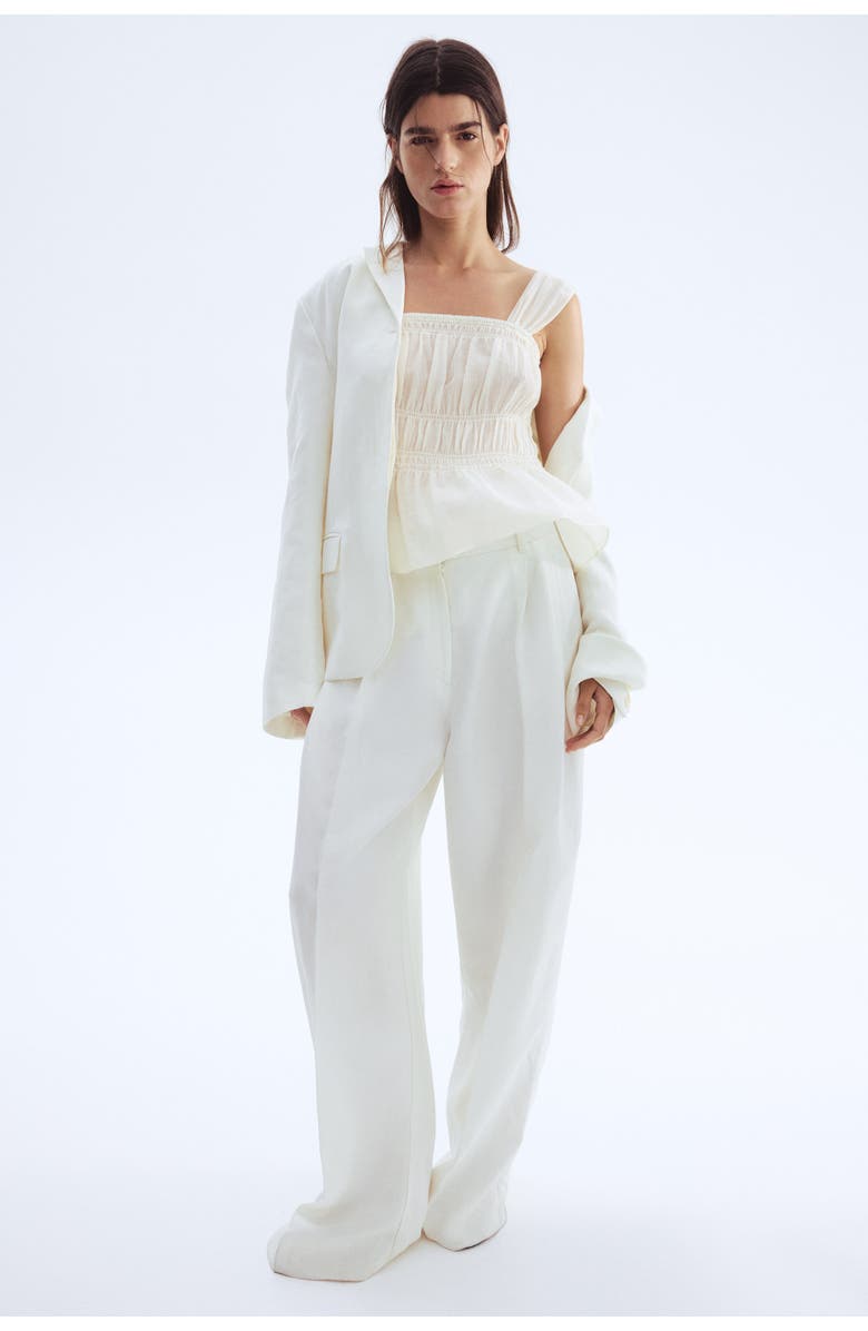 H&M Draped Top, Alternate, color, Cream